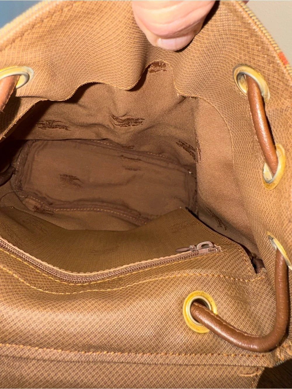 Burberrys Vintage Haymarket Check Drawstring Mini Backpack w/COA